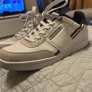 Tommy Hilfiger Men's White and Beige Sneakers